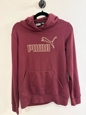 Puma Women's Burgundy Pullover Hoodie with Logo